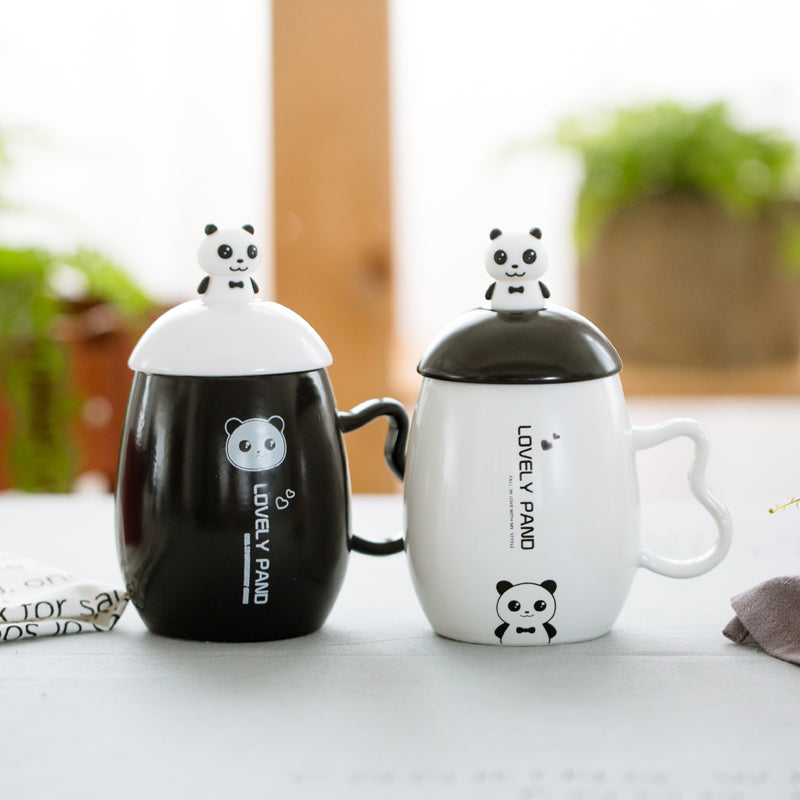 350ml Cartoon lovely panda mug with lid – Mugplugplus