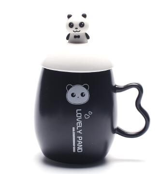 1pc Cute Ceramic panda Mugs With Lids Novelty Lovely panda Tea Cup,  Japanese Kawaii Coffee Mugs For Women Girls Christmas Birthday Gift